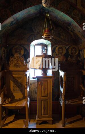 Monastère Saint de la Transfiguration du Sauveur ( métamorfoseos toy sotiros ) ou Grand Meteor. XIVe siècle, monastère chrétien, Meteora, Grèce Banque D'Images