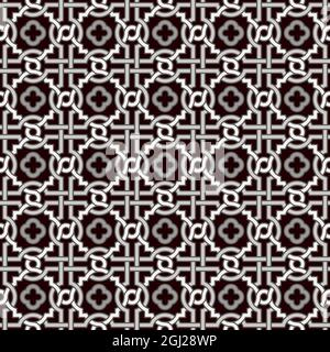 Motif moderne mêlé, basé sur des motifs arabes orientaux traditionnels - arabesque avec des quatreifhuiles. Arrière-plan vectoriel transparent. Couleurs unies - blanc Illustration de Vecteur