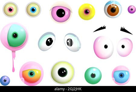 Collection Monsters Eyes Clipart Illustration de Vecteur