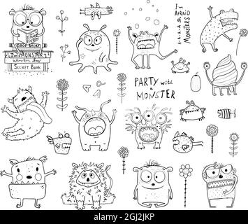 Collection de livres de coloriage Monsters for Kids Illustration de Vecteur