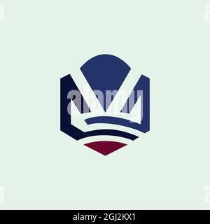 Abstrait crayon lettre M plate design vectoriel concept graphique Illustration de Vecteur