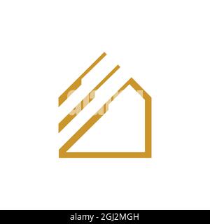 Lettre E abstrait immobilier logo icône plat vecteur concept graphique simple design élégant Illustration de Vecteur