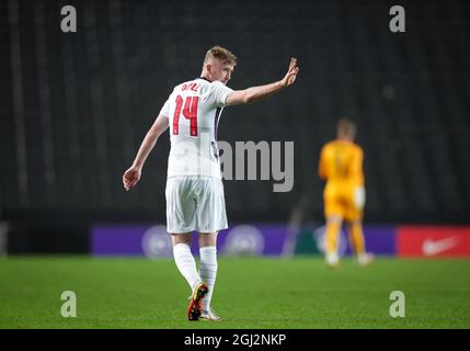 Milton Keynes, Royaume-Uni. 07th Sep 2021. Lors du match international de qualification Euro 2023 entre l'Angleterre U21 et le Kosovo U21 à Stadium:mk, Milton Keynes, Angleterre, le 7 septembre 2021. Photo d'Andy Rowland. Crédit : Prime Media Images/Alamy Live News Banque D'Images