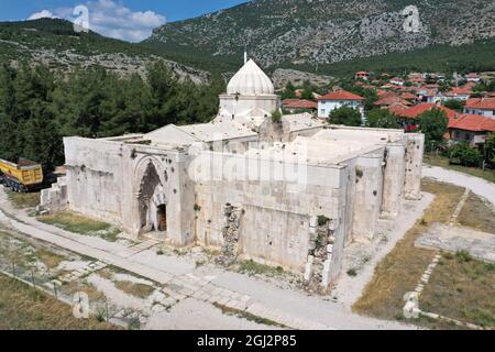 Susuz Caravanserai est situé à Burdur. Susuz Caravanserai Anatolien Seljuk période, a été construit au XIIIe siècle. Banque D'Images