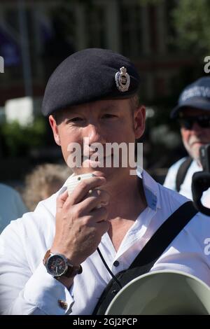 2021-09-08 Parliament Square, Londres, Royaume-Uni. Protestation anti-vaxx, anti-vaccinepassport dire non à un vaccin obligatoire, passeport vaccinal, tyrannie. Crédit : Picture Capital/Alamy Live News Banque D'Images