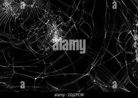 Digital Glitch, Crystal fuite et fissure sur écran LCD cassé, moniteur d'ordinateur ou uhd tv 4k, photographie noir blanc Banque D'Images