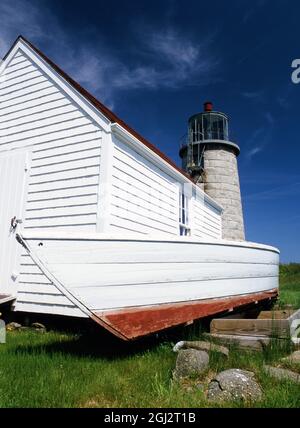 Phare de Monhegan Island le long de la côte du Maine Banque D'Images