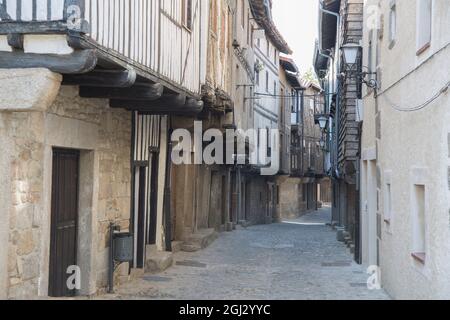 Scène de rue; village de la Alberca; Salamanque; Espagne Banque D'Images