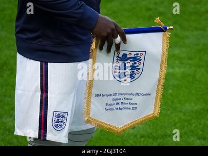 Milton Keynes, Royaume-Uni. 07septembre 2021. Le fant d'allumette lors du match international de qualification Euro 2023 entre l'Angleterre U21 et le Kosovo U21 à Stadium:mk, Milton Keynes, Angleterre, le 7 septembre 2021. Photo d'Andy Rowland. Crédit : Prime Media Images/Alamy Live News Banque D'Images