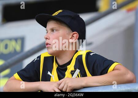 Göteborg, Suède. 08 septembre 2021. Hacken supporter lors du deuxième tour de qualification de la Ligue des champions des femmes de l'UEFA entre BK Hacken et Valerenga IF à l'arène de Bravida à Göteborg, Suède crédit: SPP Sport Press photo. /Alamy Live News Banque D'Images