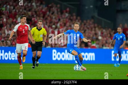 8 septembre 2021 : Dan Leon Glazer d'Israël pendant le Danemark contre Israël, qualification de coupe du monde au stade Parken, Copenhague, Danemark. Prix Kim/CSM Banque D'Images