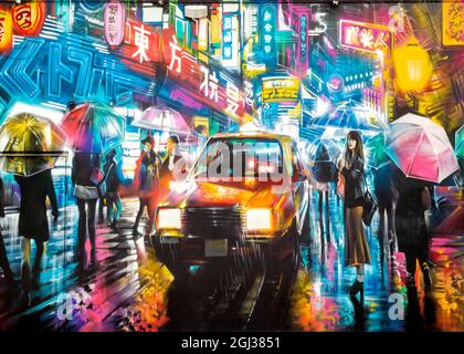 Graffiti Art Wynwood Walls Miami Floride Banque D'Images