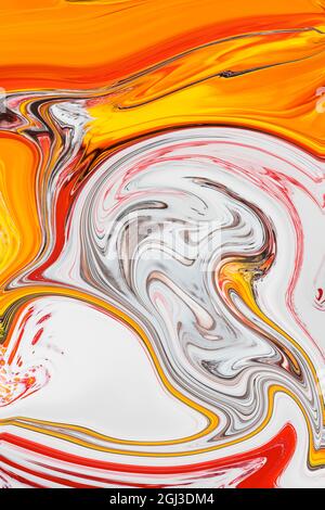 Aquarelle peinte à la main avec des peintures de couleur liquide mélangées. Peinture acrylique fluide abstraite. Art moderne. Arrière-plan abstrait en marbre luquide marbré. Banque D'Images