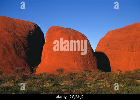 L'Australie. Territoire du Nord. Région d'Alice Springs. Le Kata Tjuta (Mont Olga) (les Olgas). Banque D'Images