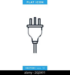 Modèle de conception d'illustrations vectorielles d'icône de fiche électrique. Vecteur eps 10. Illustration de Vecteur