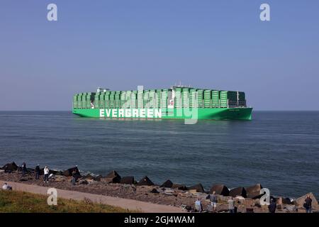 Le navire à conteneurs Ace atteindra le port de Rotterdam pour la première fois le 4 septembre 2021. Banque D'Images