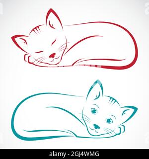 Image vectorielle d'un chat sur fond blanc. Illustration vectorielle superposée facile à modifier. Animaux sauvages. Animaux de compagnie. Illustration de Vecteur