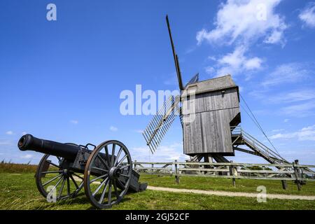 France. Marne (51). Valmy. Le moulin de Valmy, sur le site de la bataille (1792) Banque D'Images