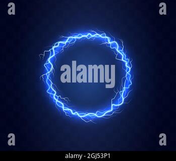 Un cercle réaliste de éclairs de tempête de tonnerre. Illustration de Vecteur