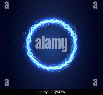 Un cercle réaliste de éclairs de tempête de tonnerre. Illustration de Vecteur