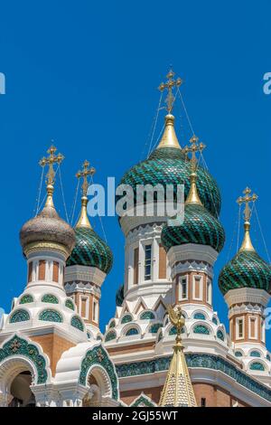 France, Alpes-Maritimes (06) Nice, Cathédrale orthodoxe russe Saint-Nicolas Banque D'Images