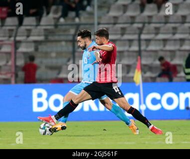 Elbasan, Albanie. 08 septembre 2021. Mihaj (Albanie) lors des qualifications de la coupe du monde de la Fifa, Qatar 2022, match de football entre les équipes nationales de l'Albanie et de Saint-Marin le 08 septembre 2021 à Elbasan Arena - Albanie - photo Nderim Kaceli crédit: Agence de photo indépendante/Alamy Live News Banque D'Images