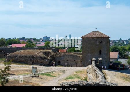 Visite de la forteresse d'Akkerman à Bilhorod-Dnistrovskyi, Ukraine, le 19 août 2020. La forteresse est le monument des XIIIe-XIVe siècles Banque D'Images