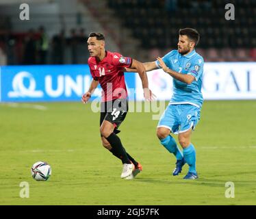 Elbasan, Albanie. 08 septembre 2021. Qazim Laci (Albanie) lors des qualifications de la coupe du monde de la Fifa, Qatar 2022, match de football entre les équipes nationales de l'Albanie et de Saint-Marin le 08 septembre 2021 à Elbasan Arena - Albanie - photo Nderim Kaceli crédit: Agence de photo indépendante/Alay Live News Banque D'Images