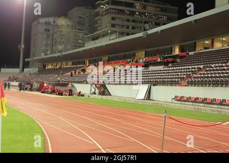 Elbasan, Albanie. 08 septembre 2021. Stade d'Elbasan pendant les qualifications de la coupe du monde de la Fifa, Qatar 2022, match de football entre les équipes nationales d'Albanie et de Saint-Marin le 08 septembre 2021 à l'arène d'Elbasan - Albanie - photo Nderim Kaceli crédit: Agence de photo indépendante/Alamy Live News Banque D'Images