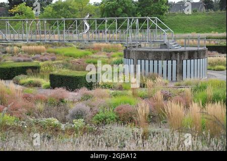 BOTTROP, ALLEMAGNE - 21 AOÛT 2021 : plantation dans un style de prairie vivace conçu par Piet Oudolf dans le parc public de Berne Banque D'Images
