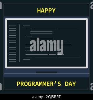 Fond du modèle Happy Programmer's Day. Illustration vectorielle pour le Web et l'impression isolée Illustration de Vecteur