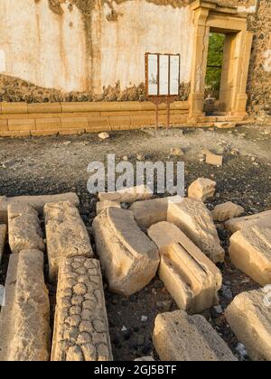 Ruine de la cathédrale se. Cidade Velha, centre historique de Ribeira Grande, classé au patrimoine mondial de l'UNESCO. Île de Santiago, Cap-Vert. Banque D'Images