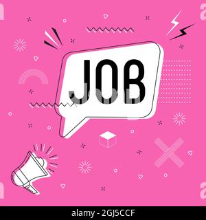 Travail dans un vecteur bulle sur fond clair. Bulle de la bande dessinée. Explosion de dessins animés. Ballon vocal coloré avec mégaphone. Massage et conversation SIG Illustration de Vecteur