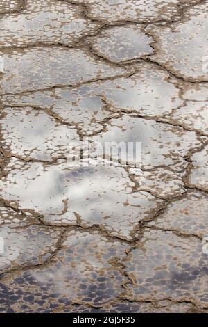 Afrique, Kenya, Magadi, vue aérienne de formations de sel sec dans la vallée du Rift au lac Magadi Banque D'Images