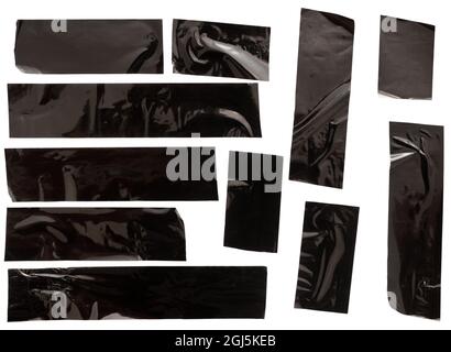 Bandes noires isolées sur fond blanc Banque D'Images