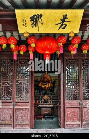 Asie, Chine, Zhujiajiao ('Venise de l'est'), Temple de Dieu de la ville Banque D'Images