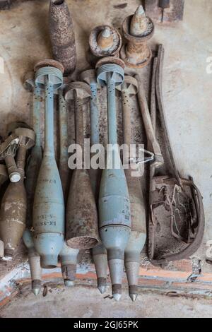 Cambodge, Siem Reap. Landmine Museum, géré par une organisation de munitions non explosées. Banque D'Images