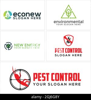 Logo « Environmental Leaf recycle Pest Control » Illustration de Vecteur