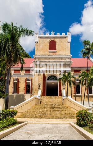 Historic Frederick Lutheran Church, Charlotte Amalie, St Thomas, îles Vierges britanniques. Banque D'Images