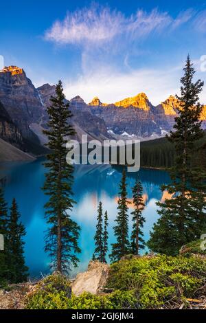 Le lac Moraine, Banff National Park, Alberta, Canada Banque D'Images