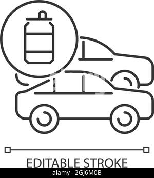 Voitures en acier recyclé icône linéaire Illustration de Vecteur