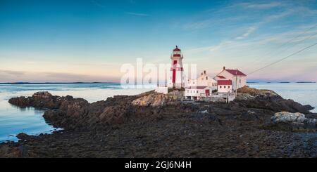 Canada, Nouveau-Brunswick, Île Campobello, Head Harbour lighthouse phare Banque D'Images