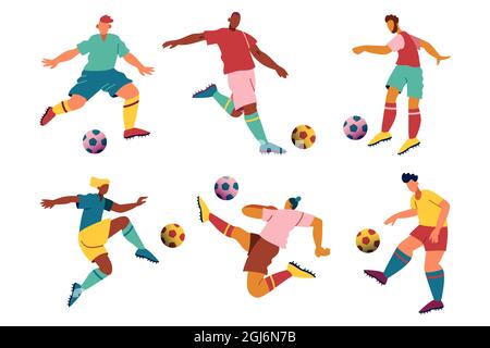 Dessin animé joueur de football illustration vectorielle. Illustration de Vecteur