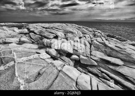 Canada, Nouvelle-Écosse, parc national des Hautes-terres-du-Cap-Breton. Littoral rocheux le long du détroit de Cabot. Credit AS: Mike Grandmaison / Jaynes Gallery / Danit Banque D'Images