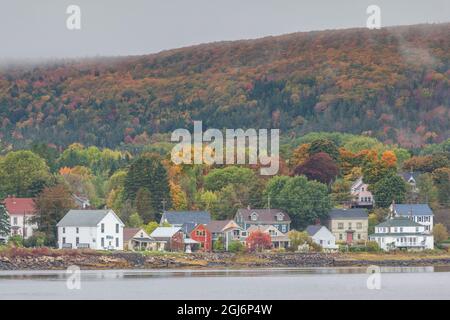 Canada, Nouvelle-Écosse, Granville Ferry. Ville sur la rivière Annapolis Royal en automne. Banque D'Images