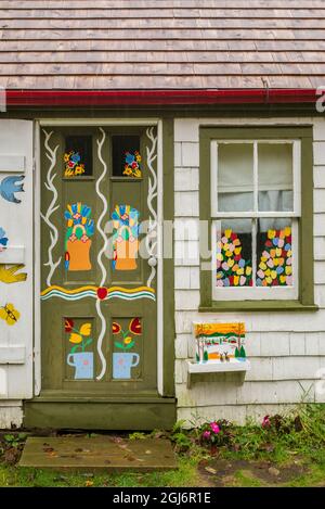 Le Canada, la Nouvelle-Écosse, Digby, Maud Lewis House Réplique construite par Murray Ross, réplique parfaite du peintre Maude Lewis's house maintenant sur l'affichage à l'Art Ga Banque D'Images