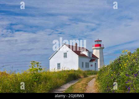 Canada, Québec, Réserve de parc national de l'Archipel-de-Mingan. Phare sur I^le aux Perroquets. Credit AS: Mike Grandmaison / Jaynes Gallery / DanitaDeli Banque D'Images