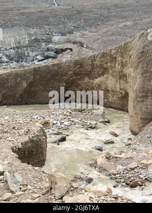 Le glacier Pasterze du Mont Grossglockner, qui fond extrêmement rapidement en raison du réchauffement climatique. Europe, Autriche, Carinthie Banque D'Images