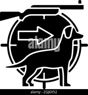 Icône de glyphe noir pour chien de garde Illustration de Vecteur