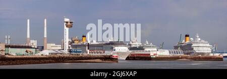 Bateaux de croisière, le Havre, Normandie, France. Banque D'Images